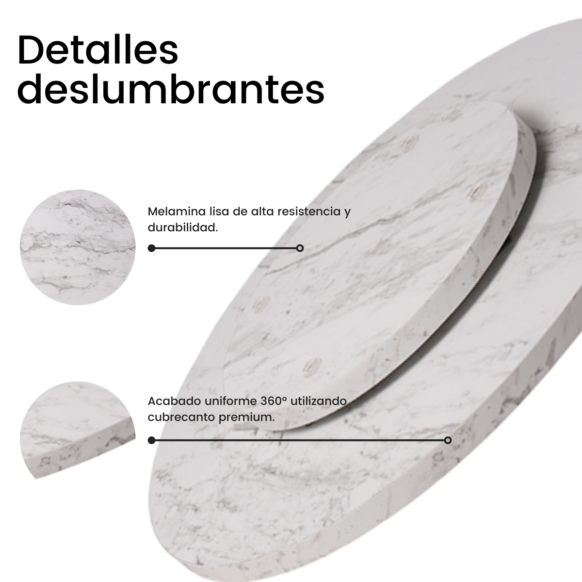 Base Giratoria para Centro de Mesa Blanco Mármol