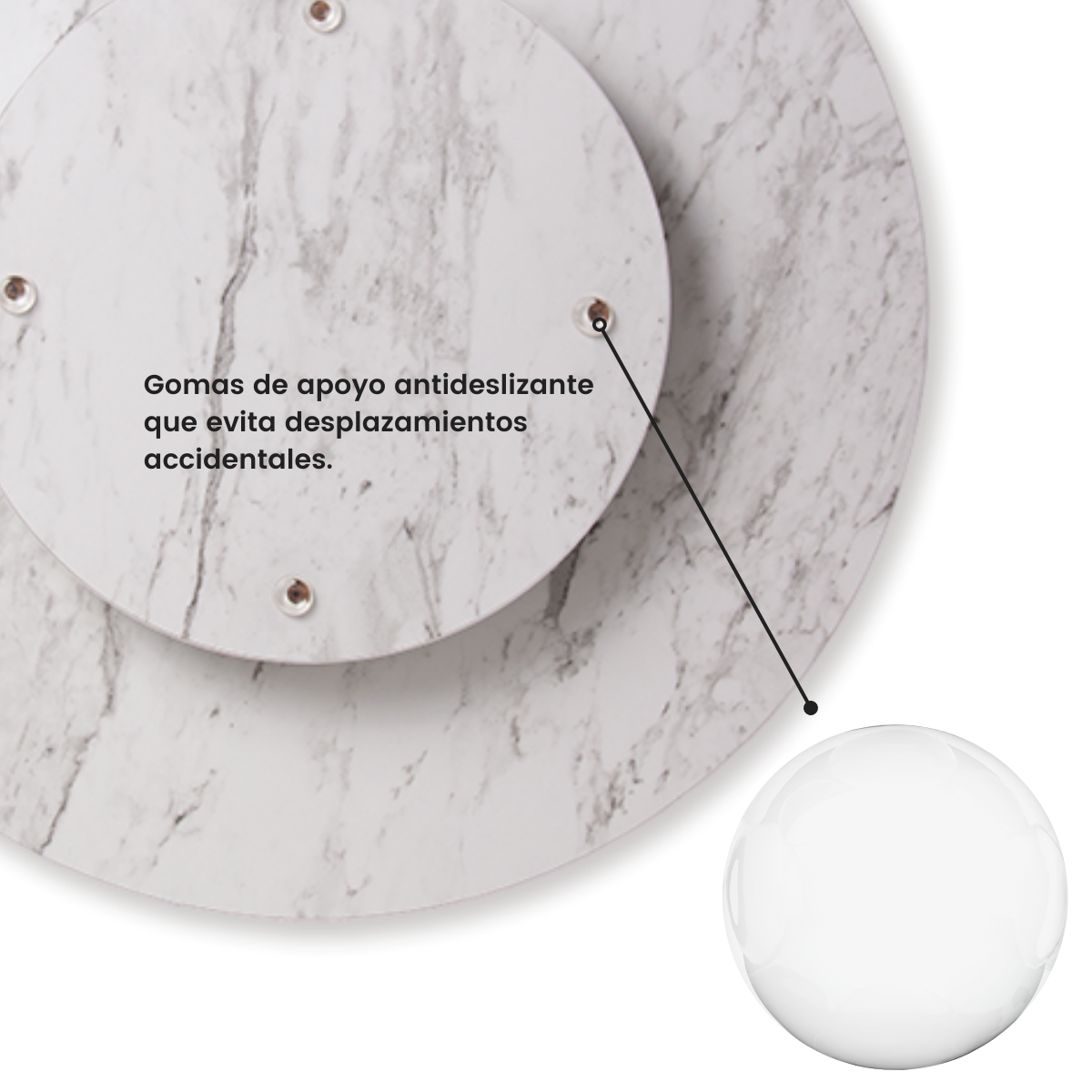Base Giratoria para Centro de Mesa Blanco Mármol