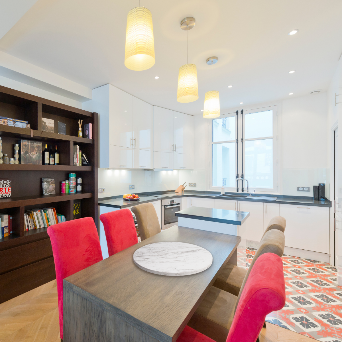 Base Giratoria para Centro de Mesa Blanco Mármol